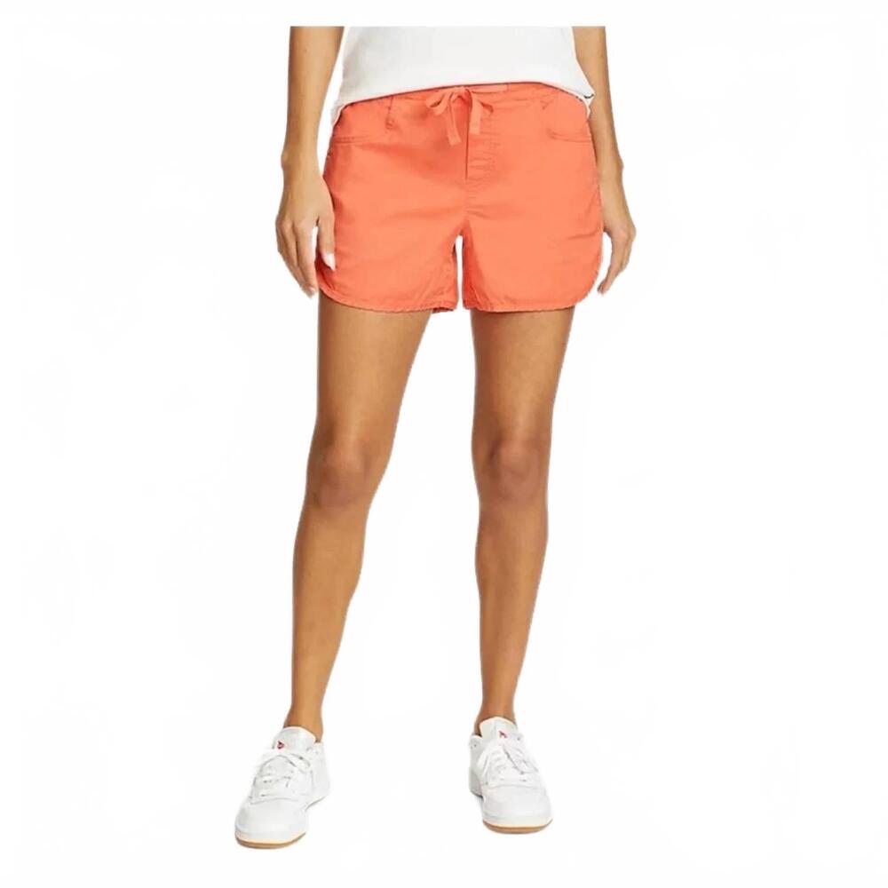 NEW EDDIE BAUER cayenne aspire stretch cotton pull on shorts in orange
